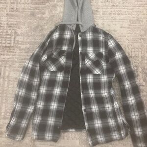 Men’s plaid hooded jacket